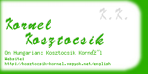 kornel kosztocsik business card